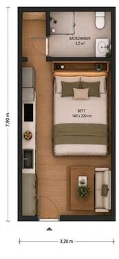 Foto - 1 Zimmer Etagenwohnung zur Miete in Trier