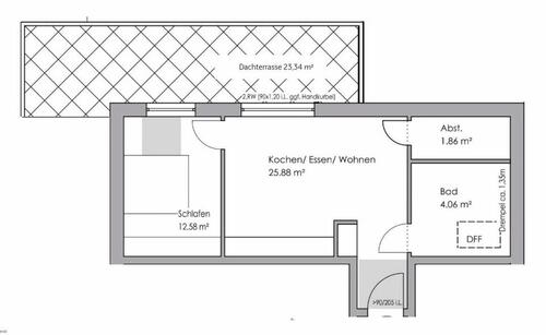 Foto - 2 Zimmer Dachgeschoßwohnung zur Miete in Paderborn