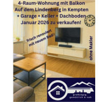 Jan26: Verkauf ETW 4 ZKB KE 75m2 mod. + Balkon + Garage > 3,6% - Kempten (Allgäu) Auf dem Lindenberg