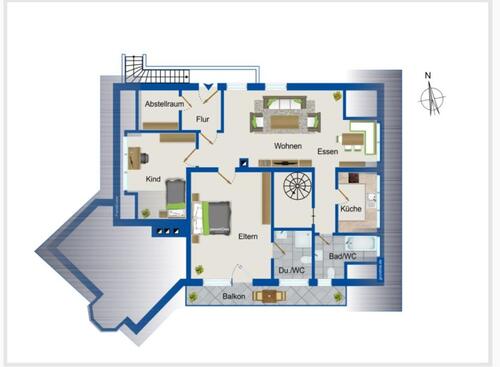 Foto - Helle DG-Wwohnung mit großem Balkon (3 Zimmer - 102 qm)