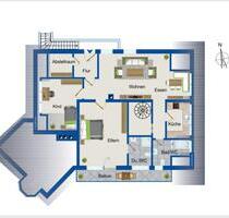 Helle DG-Wwohnung mit großem Balkon (3 Zimmer - 102 qm) - Oberlahr