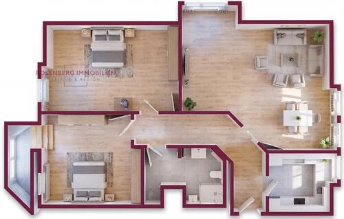 Foto - 3 Zimmer Etagenwohnung zur Miete in Leipzig