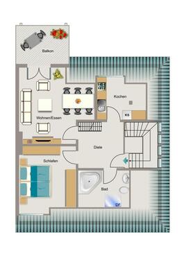 Foto - 3.5 Zimmer Dachgeschoßwohnung zur Miete in Essen