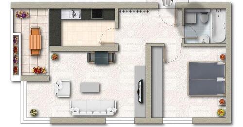 Foto - 2-Zimmer-Wohnung Dillingen - Loggia, Küche, Tiefgaragenstellplatz