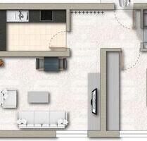 2-Zimmer-Wohnung Dillingen - Loggia, Küche, Tiefgaragenstellplatz - Schwalbach