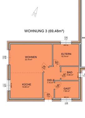 Foto - Mietwohnung 3ZKB mit Garten - 750,00 EUR Kaltmiete,