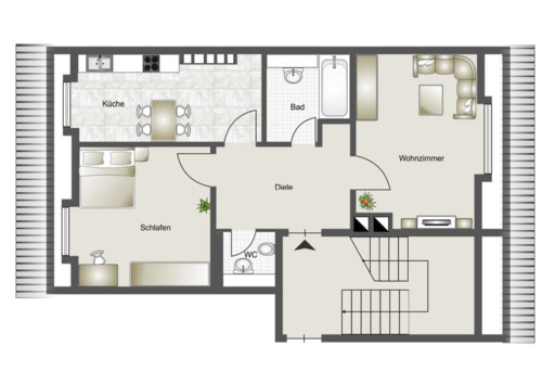 Foto - Dachgeschoßwohnung in Aachen zur Miete