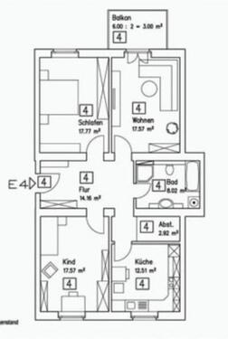 Foto - Moderne, ruhige 4-Zimmer-Wohnung mit Balkon und großem Bad