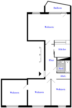 Foto - 4 Zimmer Etagenwohnung zur Miete in Sondershausen