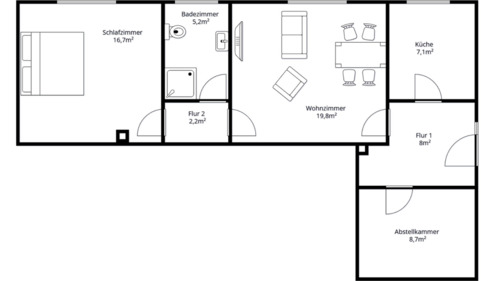 Foto - Ruhige 2-Zimmer-ELW (59 m²) mit Stellplatz und Küche