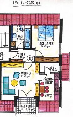 Foto - Geräumige 2 ZKB-Dachgeschosswohnung inkl. TG-Stellpl. von Privat