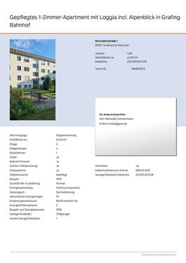 Foto - Gepflegtes 1-Zimmer-Apartment mit Loggia incl. Alpenblick in Graf