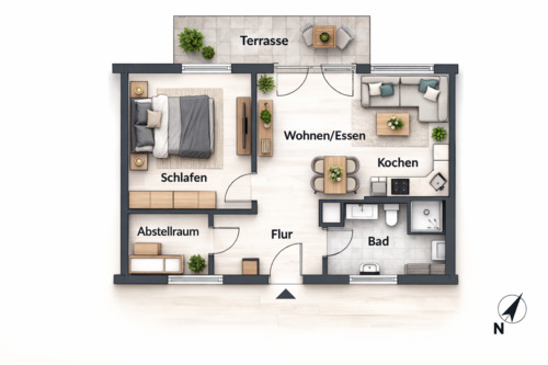 Foto - 2 Zimmer Erdgeschoßwohnung zur Miete in Magdeburg