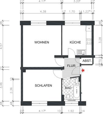 Foto - 2 Zimmer Erdgeschoßwohnung zur Miete in Chemnitz