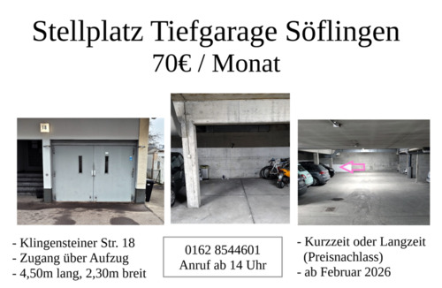 Foto - Stellplatz Tiefgarage Söflingen