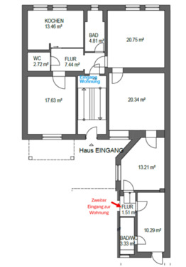 Foto - 115 qm Altbau EG Wohnung 5 Zimmer plus Küche, 3 Bäder