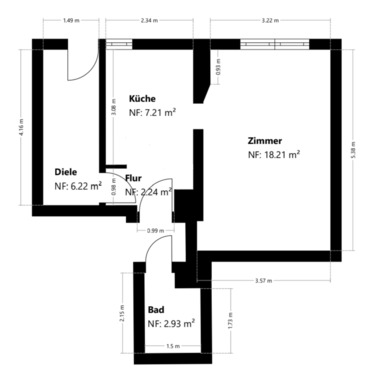 Foto - 1 Zimmer Wohnung mit Küche u. Bad - möbliert & renoviert ab 1.3.