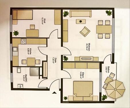 Foto - 3 Zimmer Etagenwohnung zur Miete in Beckum