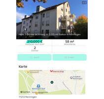 2 Zimmer Wohnung + 2 Tiefgaragen Stellplätze in Renningen