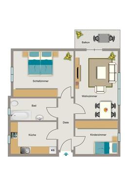 Foto - Etagenwohnung in Recklinghausen zur Miete