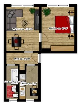 Foto - Etagenwohnung zur Miete in Borna