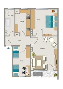 Foto - 3.5 Zimmer Etagenwohnung zur Miete in Duisburg