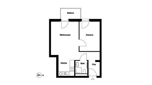 Foto - Helle 2 Raum Wohnung - 1.050,00 EUR Kaltmiete,