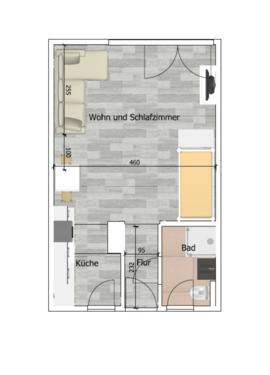 Foto - Zentral gelegen und möbiliert - gehoben sanierte 1-Zi. Wohnung
