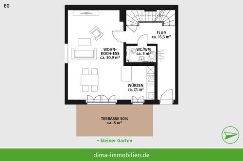 Foto - 4 Zimmer Maisonettenwohnung zur Miete in Leipzig