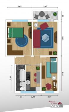 Foto - Gut geschnittene 3-Zimmer Wohnung mit Balkon!