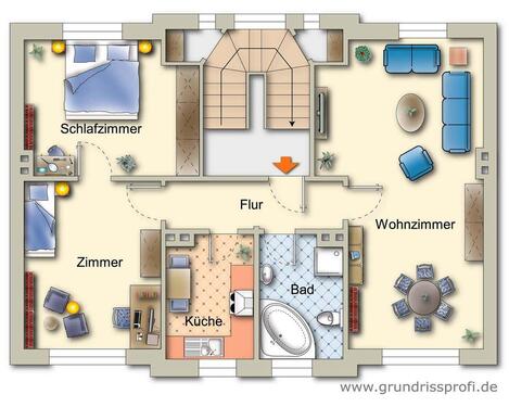 Foto - 3 Raumwohnung, Küche, Fußbodenheizung, Wanne, Dusche