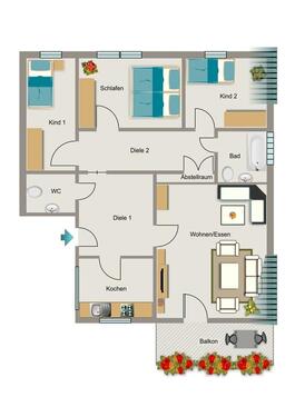 Foto - 4.5 Zimmer Dachgeschoßwohnung zur Miete in Duisburg