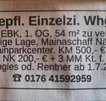 gepflegte Einzimmerwohnung in Mainaschaff, nähe Mainparkcenter