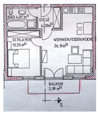 Foto - Mietwohnung, 2-Zimmer-Wohnung - 700,00 EUR Kaltmiete,