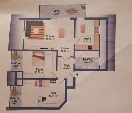 Foto - 3 Zimmer DG Wohnung+Garage zu vermieten
