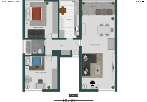 Foto - 3 Zimmer Etagenwohnung zur Miete in Ludwigshafen am Rhein
