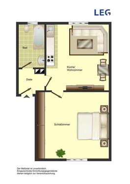 Foto - Kleine 2 Zimmer Wohnung im Zentrum, mit Neuen Bad und Renovierungsgutschein.