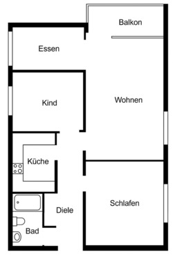 Foto - Frisch renovierte 3-Zimmer-Wohnung mit Süd-West Balkon und EBK