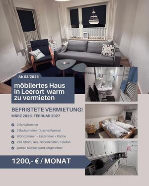 Foto - Wohnung, Haus, möbliert, warm, befristet zu vermieten in Leer