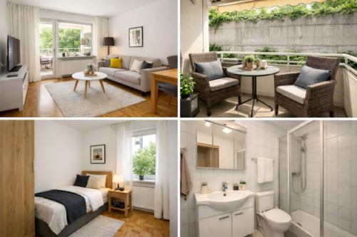 Foto - Voll möblierte 2-Zimmer-Wohnung mit Balkon im beliebten Stuttgart