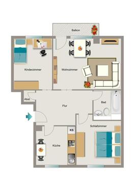 Foto - 3.5 Zimmer Dachgeschoßwohnung zur Miete in Essen