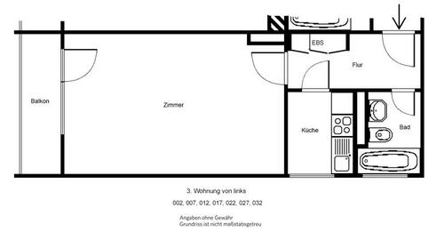 Foto - Schicke 1 Zimmerwohnung mit Balkon