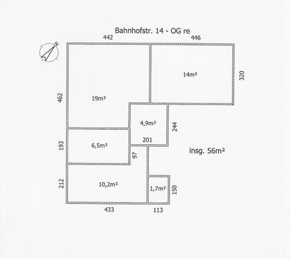 Foto - 2 Zimmer Dachgeschoßwohnung zur Miete in Templin