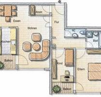 Geräumige 3 12-Zimmer-Wohnung mit PKW-Stellplatz - Backnang
