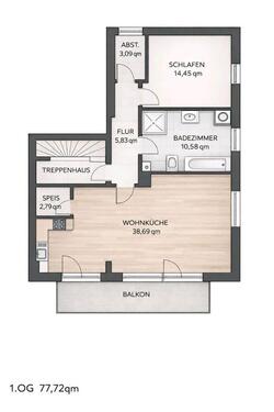 Foto - 77 m² Erstbezug – 2-Zimmer-Wohnung mit Südbalkon & EBK in Piding
