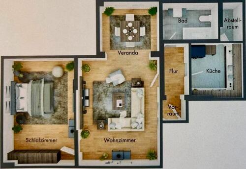 Foto - Helle 2-Zi Wohnung 70 qm mit Parkett und Stellplatz in Naumburg