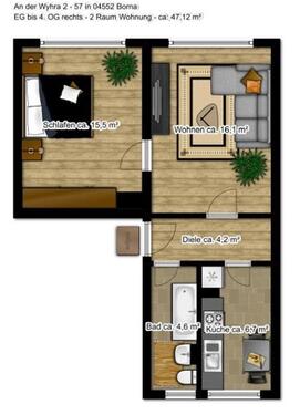 Foto - 2 Zimmer Erdgeschoßwohnung in Borna