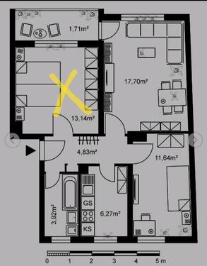 Foto - Wohnungsgemeinschaft - 600,00&nbsp;EUR Kaltmiete, ca.&nbsp; 59,16&nbsp;m&sup2;