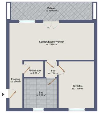 Foto - 2 Zimmer Dachgeschoßwohnung zur Miete in Friesoythe
