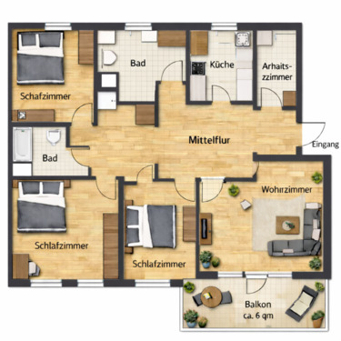 Foto - 5 - Zimmer Wohnung zur Miete in München - Solln